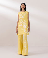 2 Piece - Embroidered Cotton Net Suit