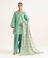 3 Piece - Printed Cotton Suit
