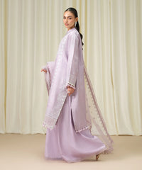 3 Piece - Embroidered Raw Silk Suit