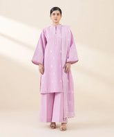 3 Piece - Embroidered Dobby Suit