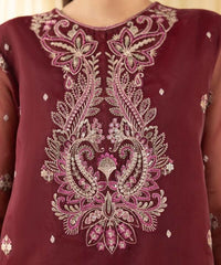 3 Piece - Embroidered Organza Suit