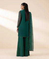 3 Piece - Embroidered Net Suit