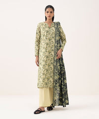 3 Piece - Printed Cotton Suit