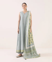 3 Piece - Printed Light Linen Suit