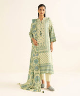 3 Piece - Printed Linen Suit