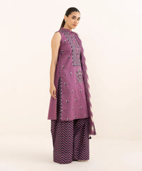 3 Piece - Embroidered Dobby Suit