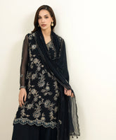 3 Piece - Embroidered Chiffon Suit