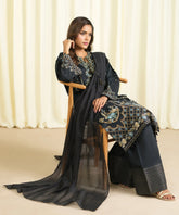 3 Piece - Embroidered Cotton Jacquard Suit
