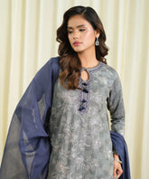 3 Piece - Embroidered Cotton Jacquard Suit