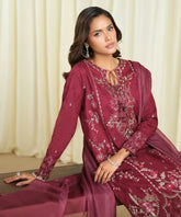 3 Piece - Embroidered Cotton Jacquard Suit