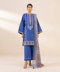 3 Piece - Embroidered Crosshatch Suit