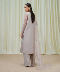3 Piece - Embroidered Organza Suit