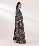 Printed Cambric Boot-cut Pants