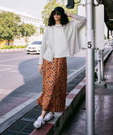 Animal Print Satin Skirt