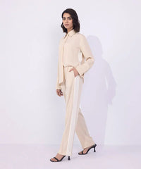 Straight-Fit Textured Trousers