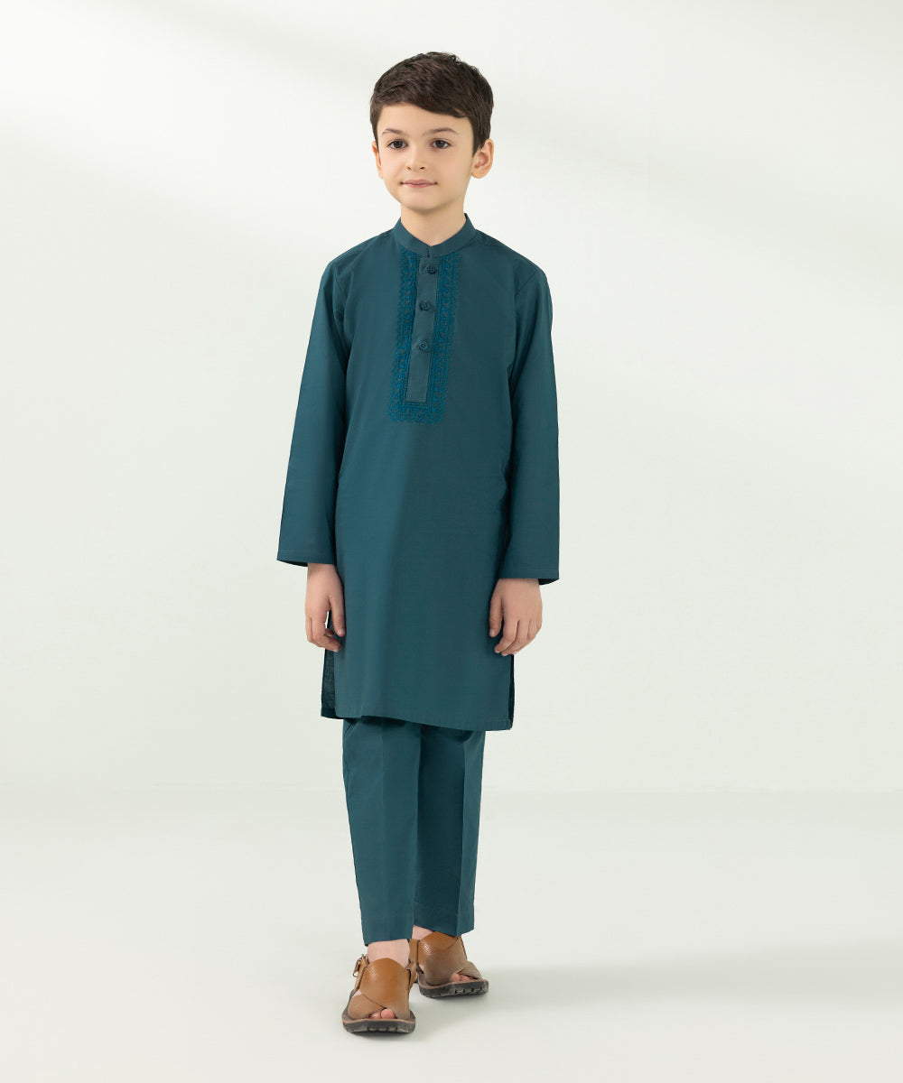 Embroidered Cotton Suit