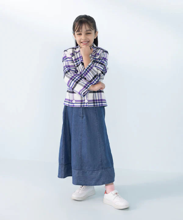 Cropped Flannel Jacket