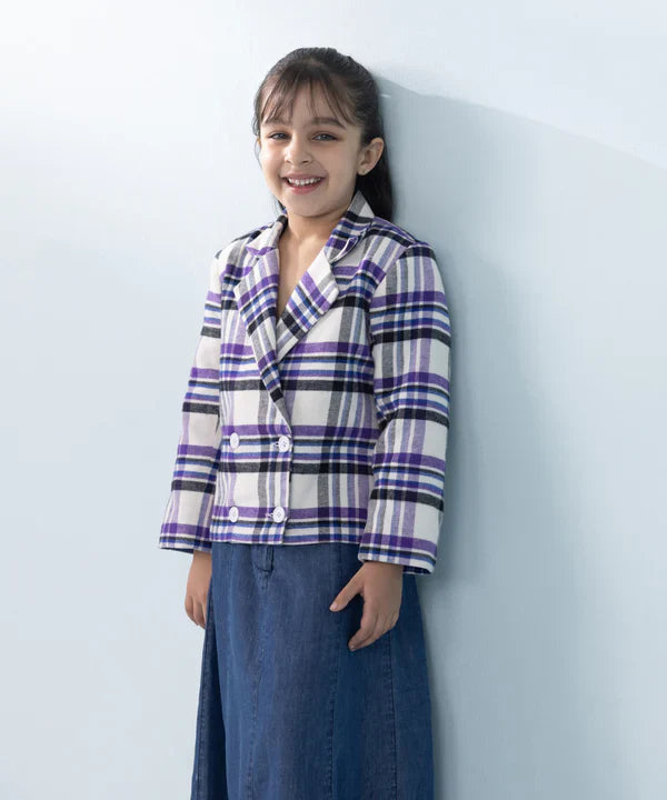 Cropped Flannel Jacket