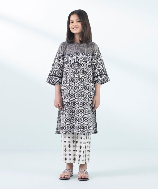 2 Piece - Embroidered Cambric Suit (KID)