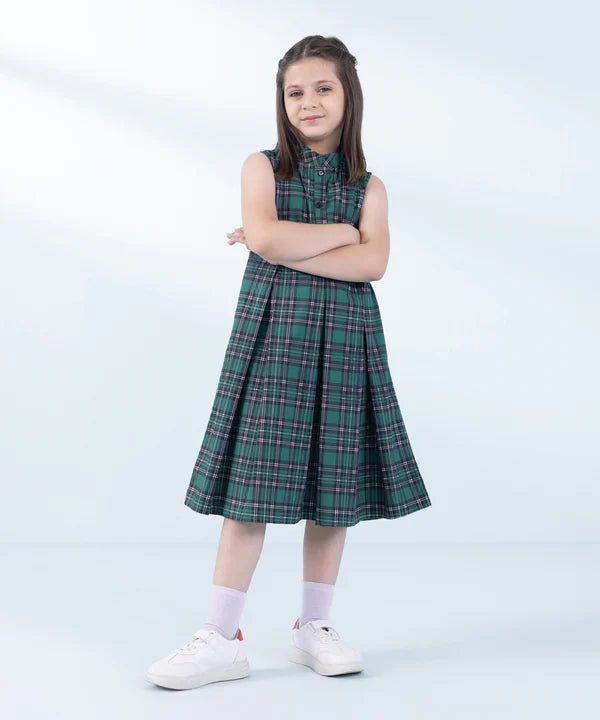 Checkered Poplin Dress