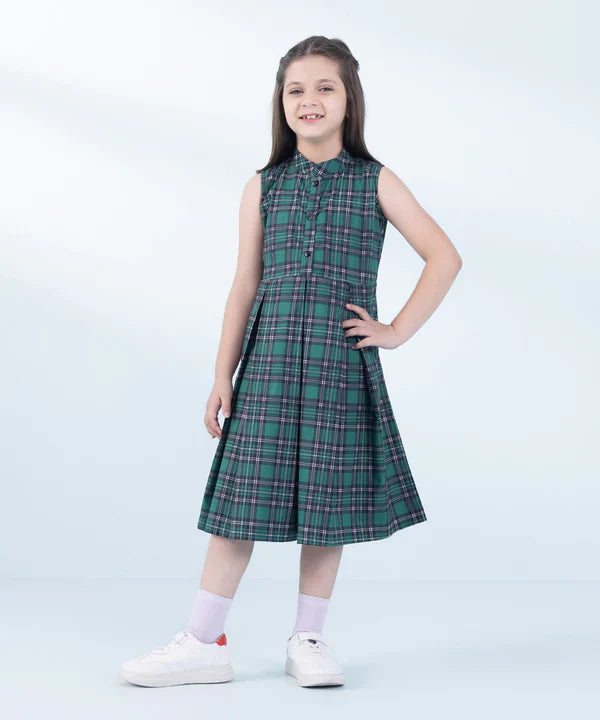 Checkered Poplin Dress