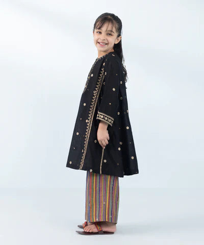 2 Piece - Embroidered Cotton Net Suit