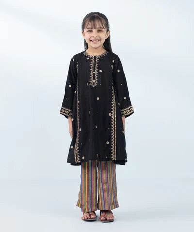 2 Piece - Embroidered Cotton Net Suit