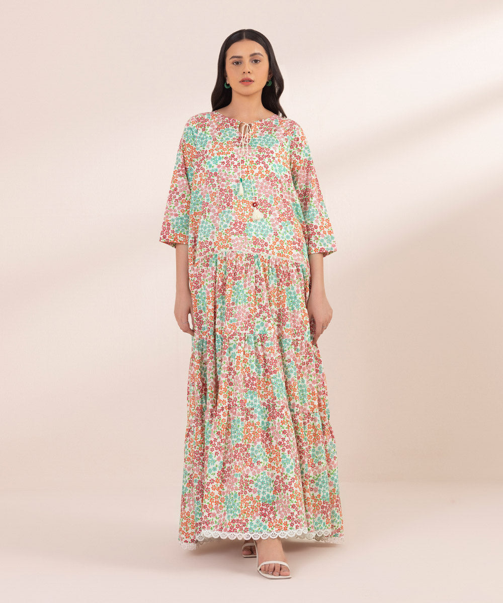 Printed Lawn Tier Dress