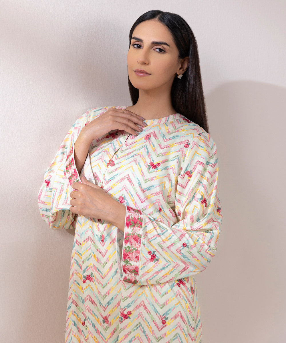 Embroidered Arabic Lawn Shirt