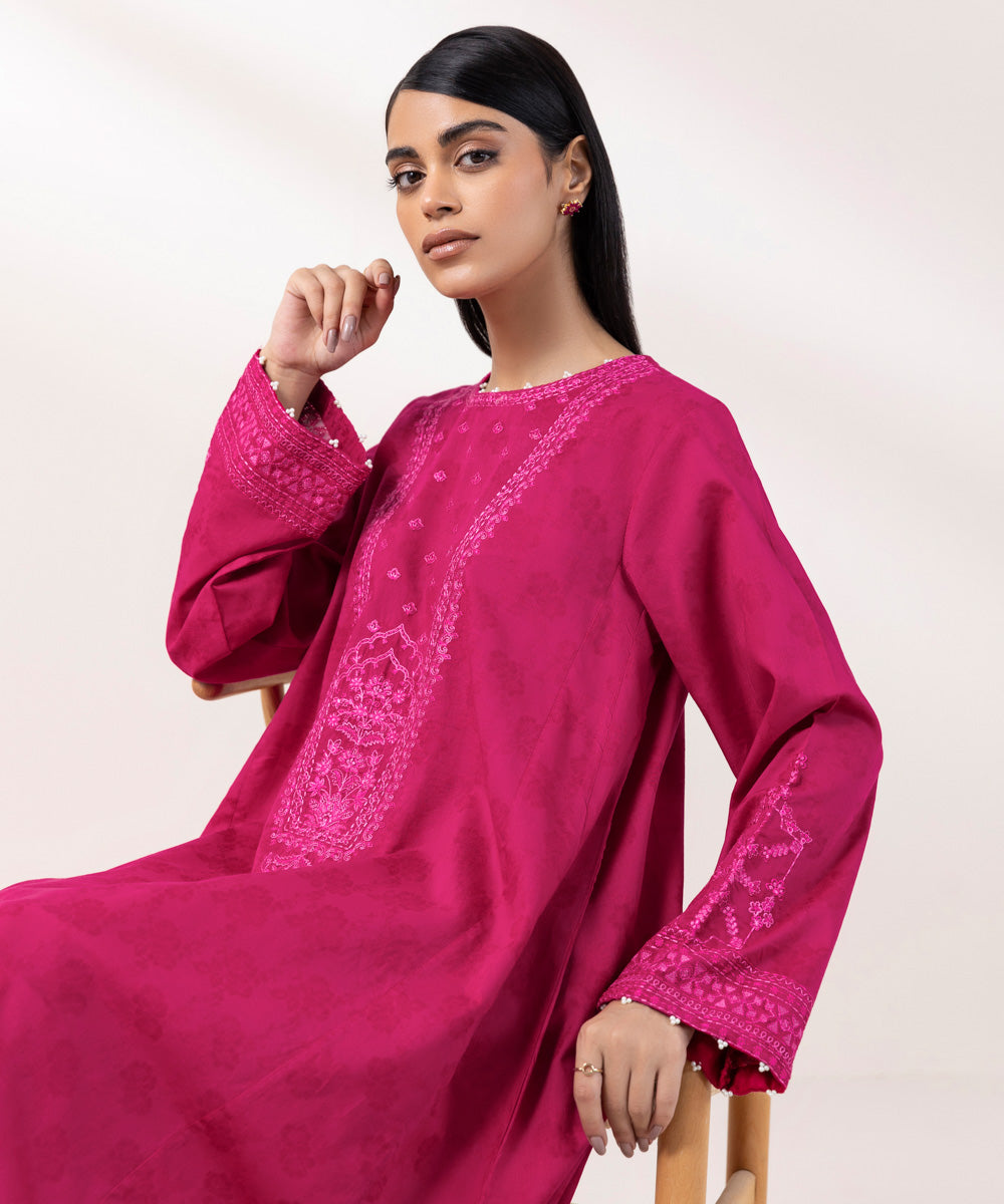 Embroidered Cotton Jacquard Shirt