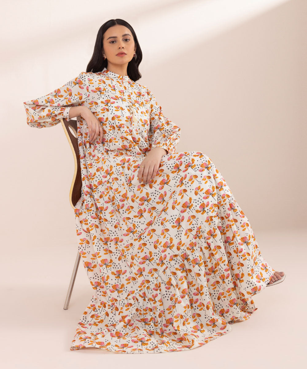 Printed Lawn Tier Dress