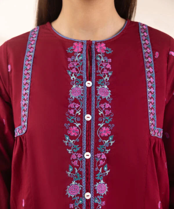 Embroidered Cambric Peplum