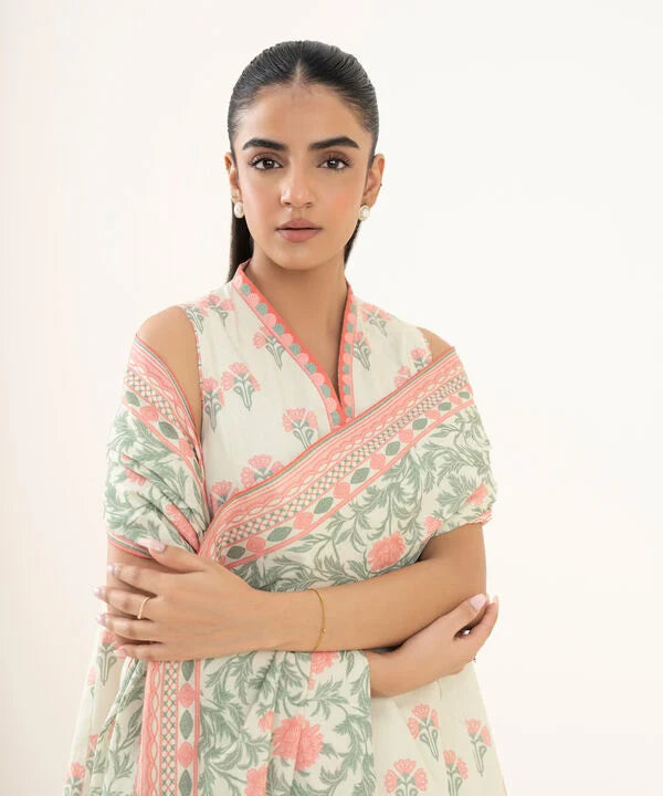 2 Piece - Printed Cotton Suit