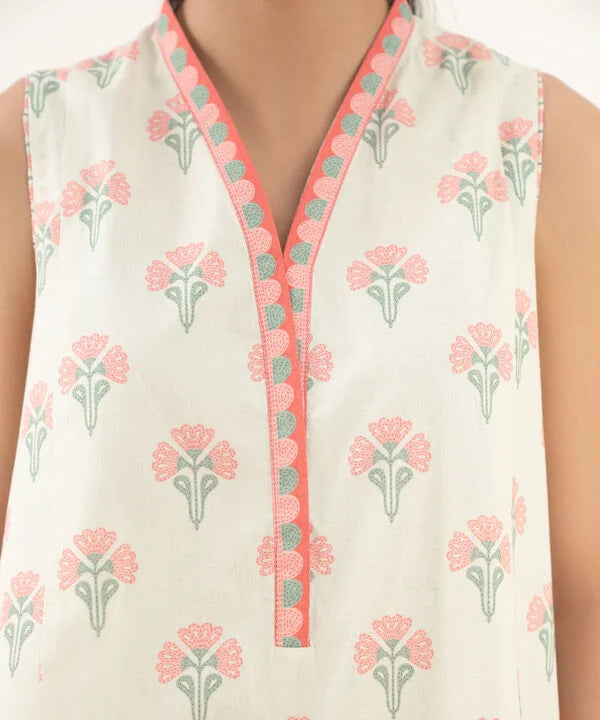 2 Piece - Printed Cotton Suit