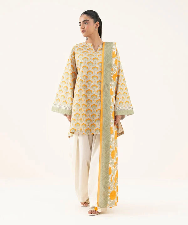 2 Piece - Printed Cotton Suit