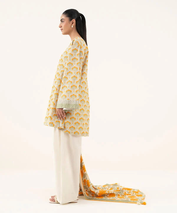 2 Piece - Printed Cotton Suit