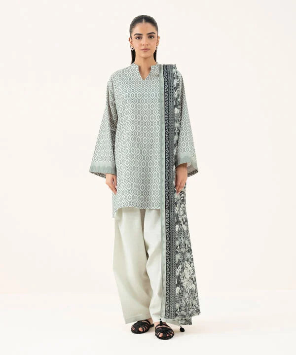 2 Piece - Printed Light Khaddar Suit