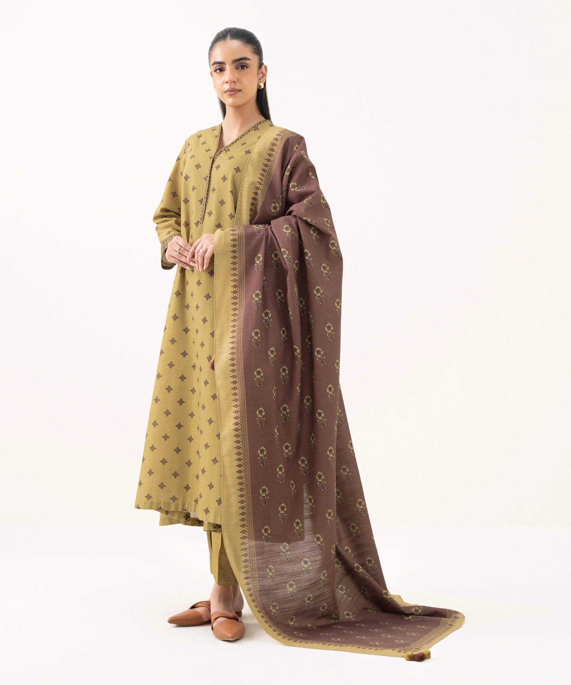 2 Piece - Printed Light Khaddar Suit