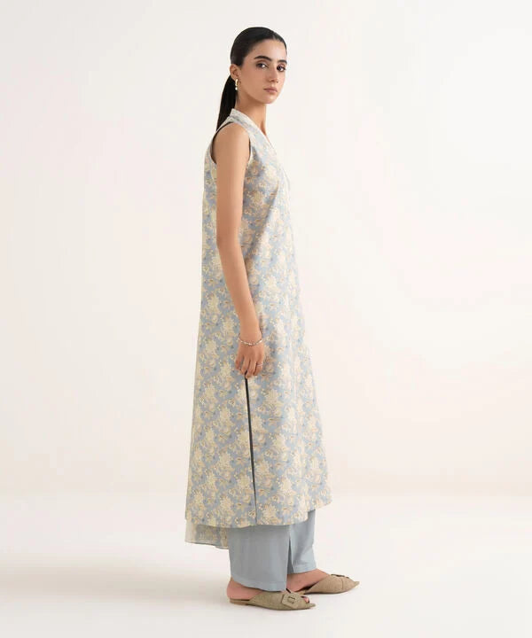 3 Piece - Printed Cotton Suit