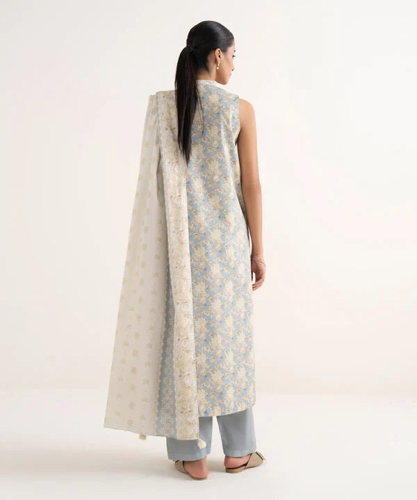 3 Piece - Printed Cotton Suit