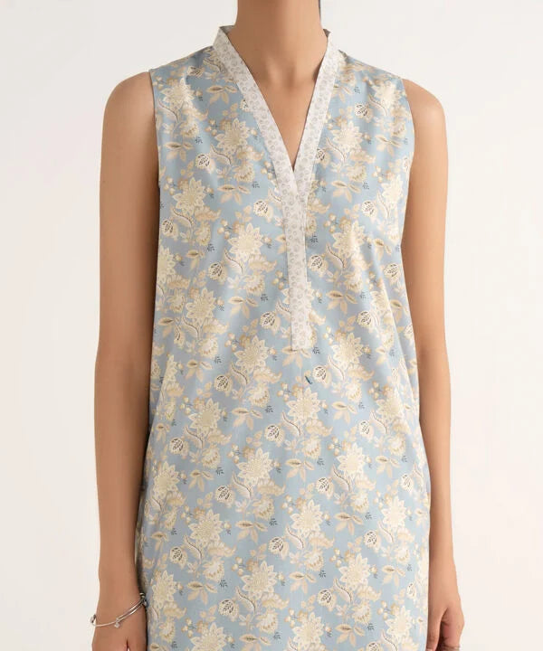 3 Piece - Printed Cotton Suit