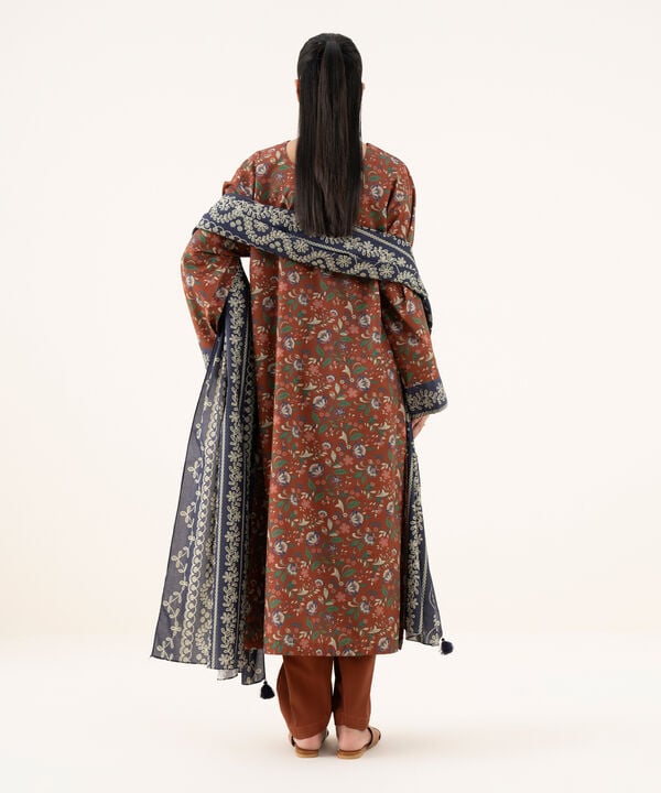 3 Piece - Printed Cotton Suit