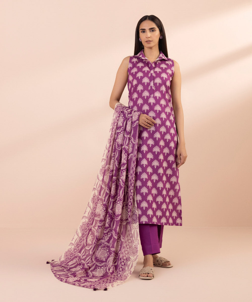 3 Piece - Printed Lawn Suit
