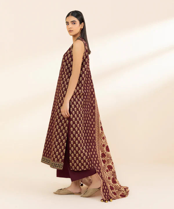 3 Piece - Printed Khaddar Suit