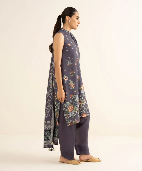 3 Piece - Printed Light Khaddar Suit