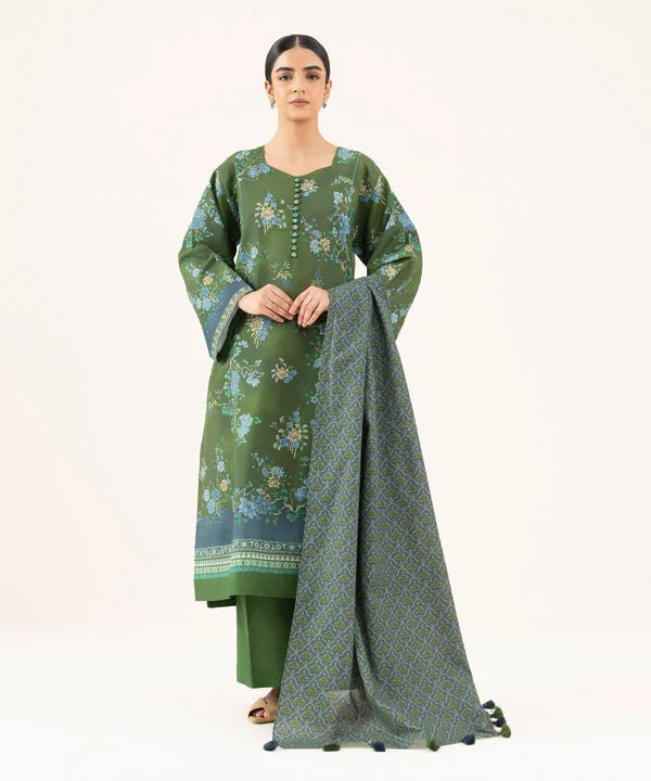 3 Piece - Printed Light Khaddar Suit