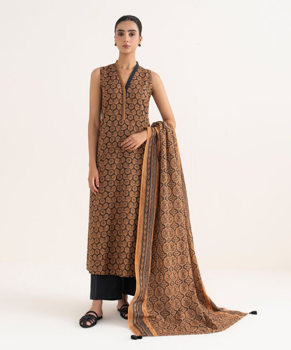 2 Piece - Printed Light Khaddar Suit