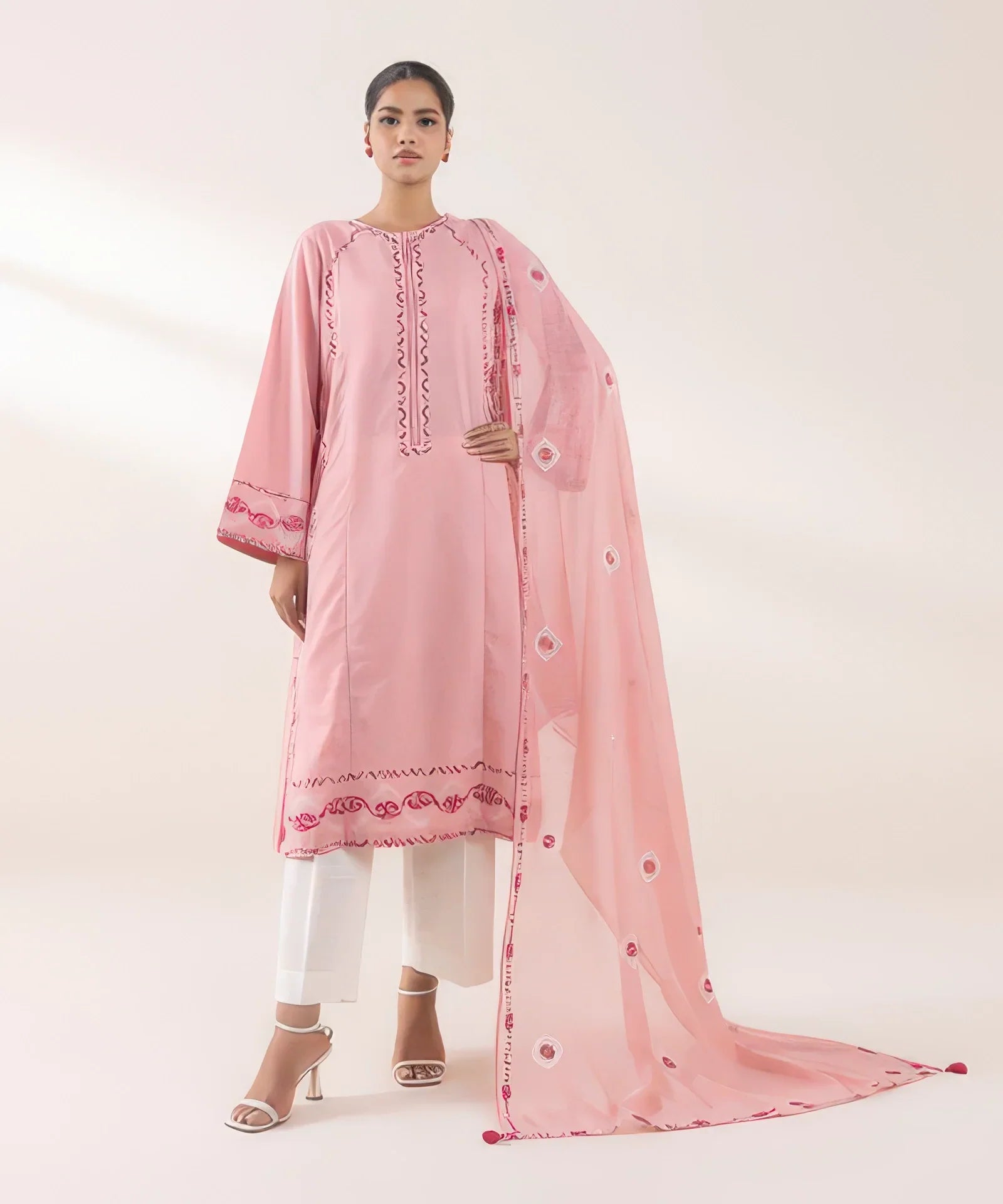Embroidered Light Khaddar Shirt