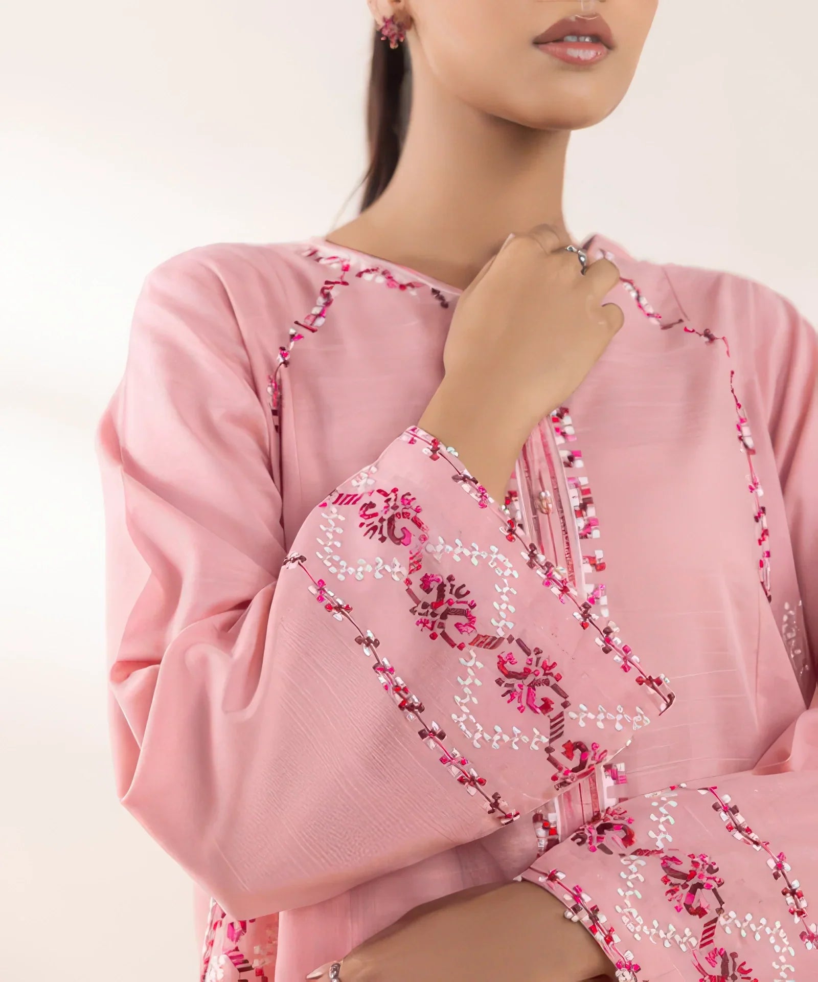 Embroidered Light Khaddar Shirt