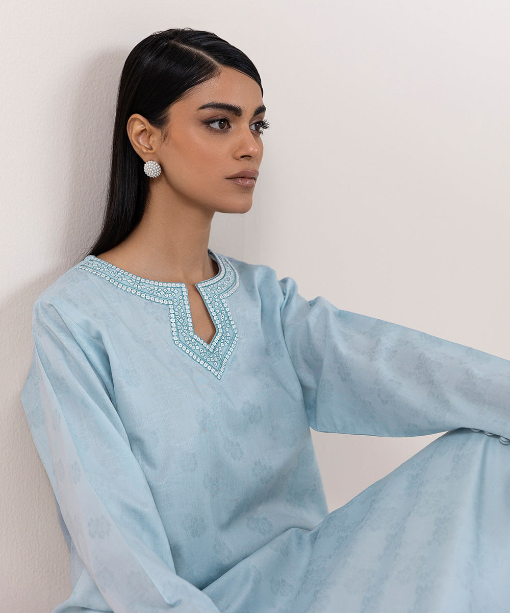 Embroidered Cotton Jacquard Shirt